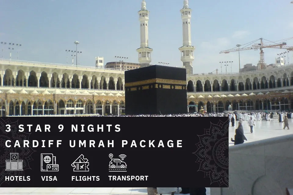 9 Nights 3 Star cardiff Umrah Package